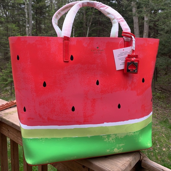 Authentic Kate Spade leather watermelon open tote - Picture 2 of 8